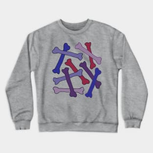 BUNCH OF BONES Purple Red Blue from my Cabinet of Curiosities - UnBlink Studio by Jackie Tahara Crewneck Sweatshirt